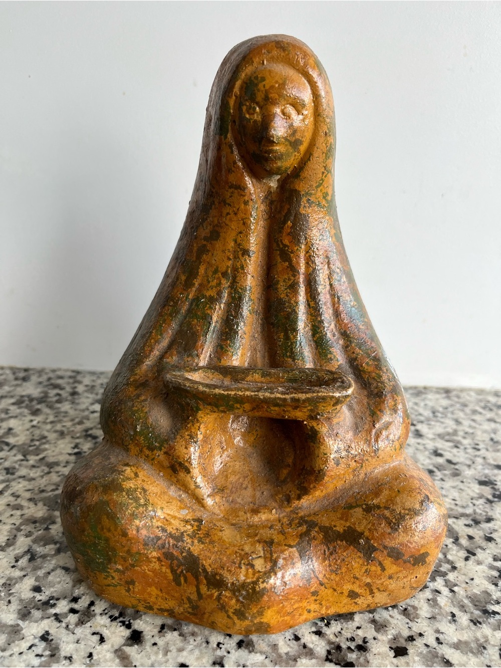 Handcrafted Terracotta Meditation Figurine — Ochre